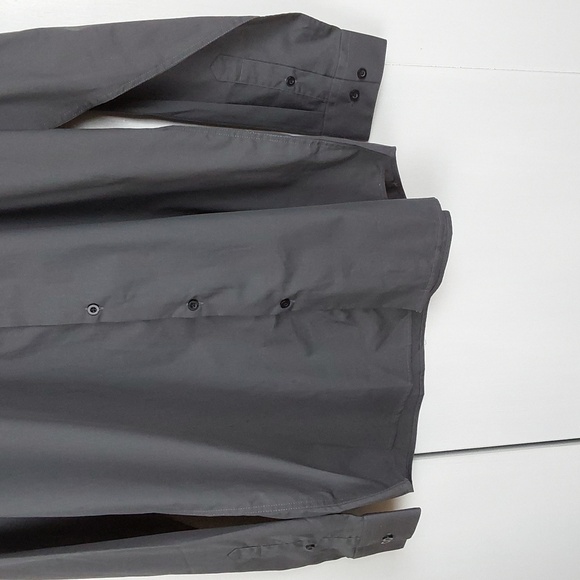 Bespoke Mens Dark Gray Slim fit Neutral Dress Shirt Longsleeve Mod Sz.L - Picture 3 of 9